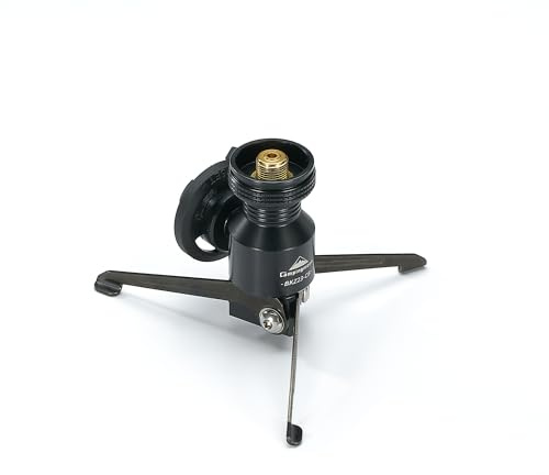CAMPINGMOON Camping Butane Canister Adapter Stand Type Convert to EN417 Lindal Valve Black BKZ23-CB