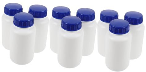 Gatuida 9stücke Reagenzflasche Aus Dicke Auslaufsichere Probenflasche Mit Deckel Für Chemikalien Wasserproben Und Laboranwendungen Mit Blauen Deckeln