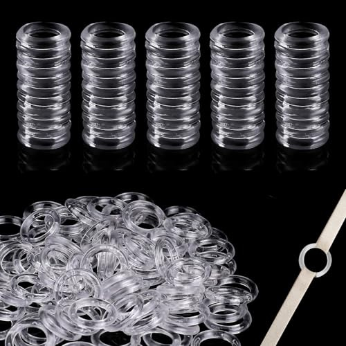 200Pcs Plastic Rings for Crafts, Transparent Round Roman Blind Accessories, Inner Diameter 0.8 cm, for DIY Blinds and Curtains