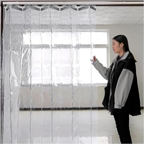 Industrial PVC Folding Sliding Door Curtain Customizable Size 1.5x2.2m Vertical PVC Blinds for Warehouse Garage and Commercial Use