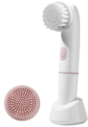 Electric Cleansing Brush - Rechargeable Ultrasonic Face Cleaning Device with Silicone Bristles | 360° Rotation & Vibration Technology | Deep Pore Cleanser for Home Routine