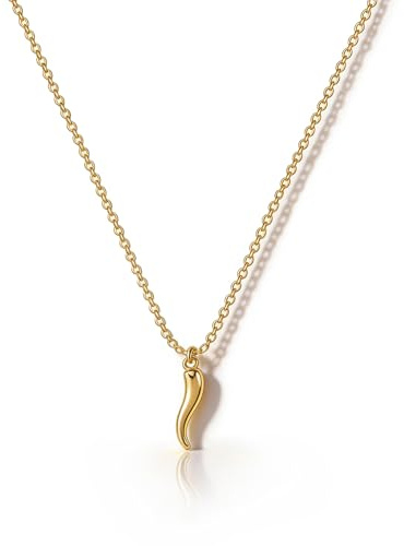 HANLI 14K Gold Plated Necklaces for Women Dainty Pendant Necklace Jewellery | Unique Charm Design,Tarnish-Resistant,Nickel-Free,Brass Base, Hypoallergenic Material,Gift Package,16.5 Chain + 2 Extender