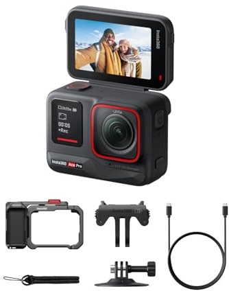 Insta360 Ace Pro Xplorer-Bundle Schiefergrau - wasserdichte Action-Kamera, zusammen mit Leica entwickelt, 1/1,3-Sensor und KI-Rauschunterdrückung für Beste Bildqualität, 4K120fps