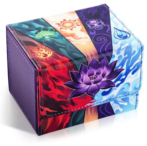 UAONO MTG Sammelkartenbox für 120+ gesleevte Karten, Lotus | PU-Leder, Magnetverschluss und 2 Kartentrenner inklusive