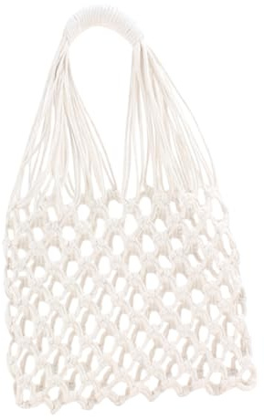 POPETPOP Bolsa de Mano Tejida Mano de Diseño Artesanal Bolso Playero y Resistente para Diario y Vacaciones de Verano
