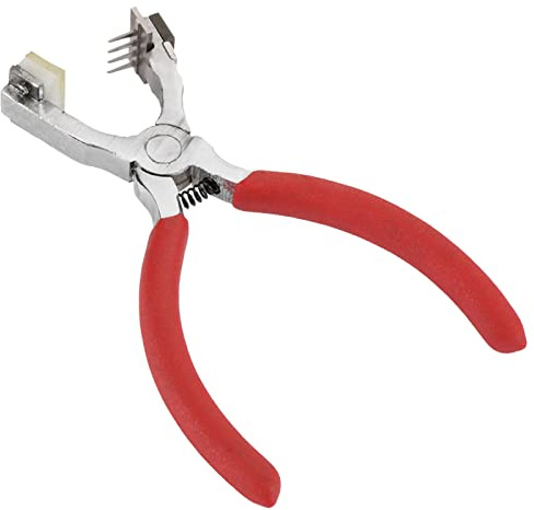 CHICIRIS Pinza per Punzonatura in Pelle Silenziosa - Strumento Comodo e Senza Sforzo con Manico Coperto di Plastica per Fori Puliti in Pelle