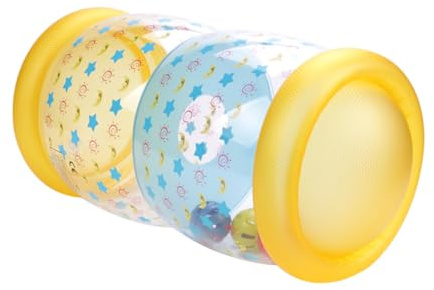 TOYANDONA Giocattolo Gonfiabile per Ragazzo Ragazza Rullo per Gattonare in Pvc Giallo per Esercizi di Udito e Tatto Dimensioni Ridotte per Uso Domestico e Allenamento della Coordinazione