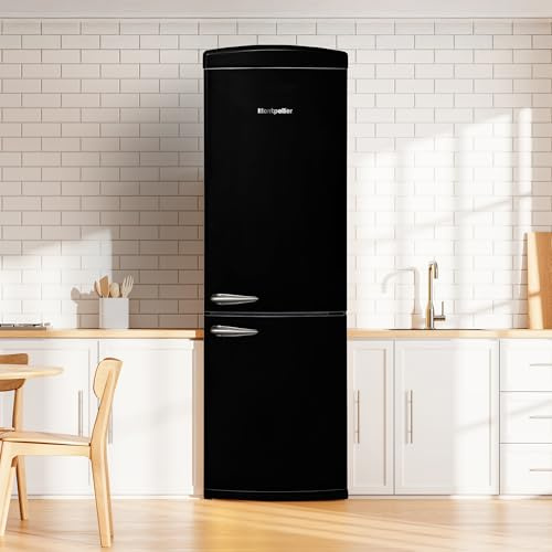 Montpellier MAB190K No Frost Retro Black Fridge Freezer