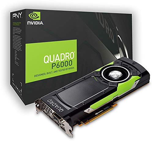 PNY Quadro P6000 professionellt grafikkort 24 GB GDDR5 PCI Express 3.0 x16, dubbla platser, 4 x DisplayPort, 1 x DVI-I DL, 5K-support, ultra-tyst aktiv fläkt