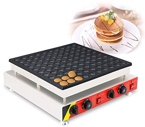 CGOLDENWALL NP-545 Máquina de Magdalenas de 100 Piezas Profesional Muffin Maker Eléctrica Antiadherente de Acero Inoxidable Ideal para Hacer Arepa, Poffertjes, Mini Gofres, Magdalenas