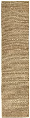 HAMID - Tappeto Giralda di Juta 100% Fibra di Iuta Naturale, Tappeti di Iuta Tappeto Morbido e Alta Resistenza, Tessuto a Mano, Soggiorno, Sala da Pranzo, Camera da Letto Tappet, Naturale (250x80cm)