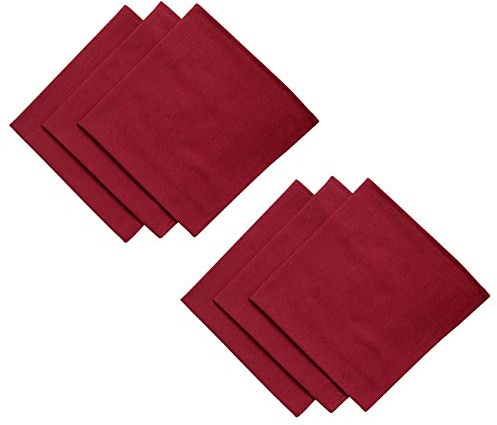 GARIELLA® Stoffservietten im 6er-Vorteilspack, 100% Baumwolle, dunkelrot, 45x45 cm, 4-seitig eingesäumt, Gastronomiequalität, Bordeaux