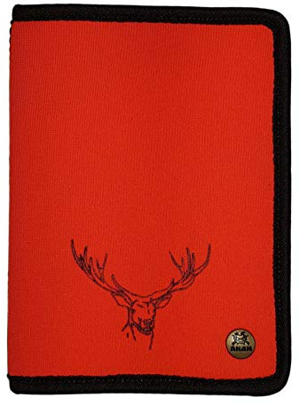 AKAH Jagdscheinetui Neoprene orange Motiv Hirsch