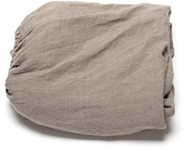LinenMe Drap Housse en Lin lavé 140 x 220 x 20 cm – 100% Lin prélavé Doux – Drap-Housse avec Coins élastiques – Linge de lit d'été – Thermorégulateur, hypoallergénique – Naturel