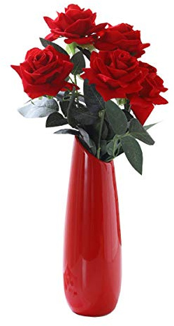CIEEIN CIEHT Vaso di ceramica Accessori per la casa Disposizione dei fiori dell'ornamento del fiore essiccato in stile europeo Rosso B 19cm di altezza