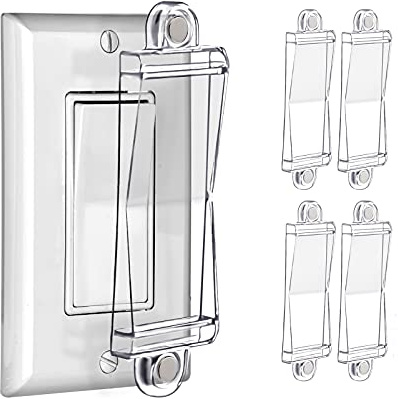 Magnetic Light Switch Guard Cover- PSZEZNZ Light Switch Outlet Covers for Flat Modern Wall Switches-Child Safety Protection(Clear,4 Piece)