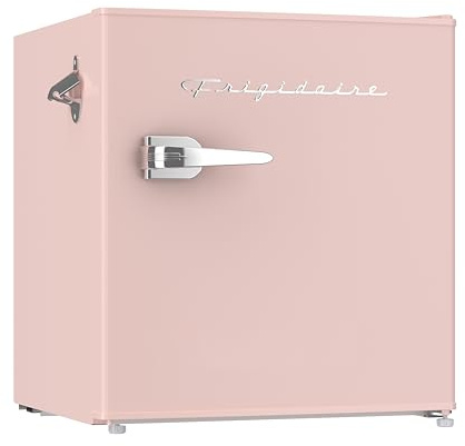 Frigidaire Coral EFR176- AMZ EFR176 Retro Mini Refrigerator-Energy Saving-Adjustable Thermostat Control-Side Mounted Bottle Opener-Ideal for for Dorm, Office, RV, Garage, Apartment 1.6 Cubic Feet