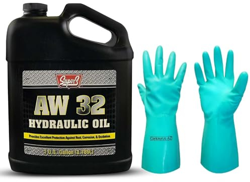 Heavy-Duty Hydraulic Fluid - AW 32 Hydraulic Oil - 1 Gal - Compressor Oil for Hydraulic Jacks, Log Splitters, and Heavy Equipment - Hydraulic Car Jack Oil Protects - Paired with Centaurus AZ Gloves