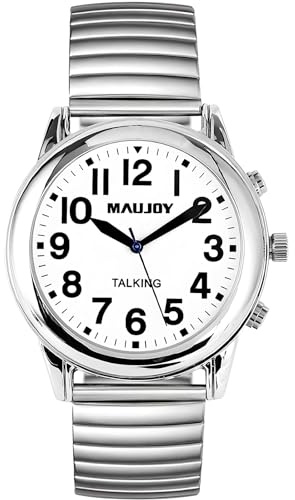 MAUJOY Deutsch Sprechende Armbanduhr I Datum- und Zeitansage I Für Blinde, Senioren und Demenzkranke