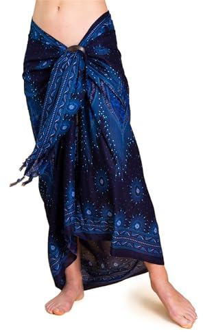 PANASIAM Sarong Tuch - Gr. L-XXL Pareo Tuch Peacock - für Damen & Herren | Lunghi, weiche Viskose, als leichter Strandrock, Wickelkleid, Strandtuch, Bikini Cover-up oder Wandbehang, Print-Design