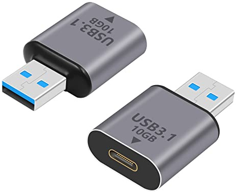 Poyiccot USB C to USB 3.1 Adapter 10Gbps, Female USB C to Male USB Adapter, USB 3.1 Type C to Type A Charger Converter OTG Fast Charging Compatible with iPhone, MacBook, Samsung Galaxy, 2Pack