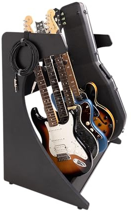 Gator Frameworks Elite Gitarrenständer für 5 elektrische oder akustische Gitarren, schwarz (GFW-ELITEGTR5RK-BLK)