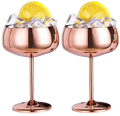 shanpu Kupfer Coupe Champagner GläSer Set Von 2 Edelstahl Vintage Glas