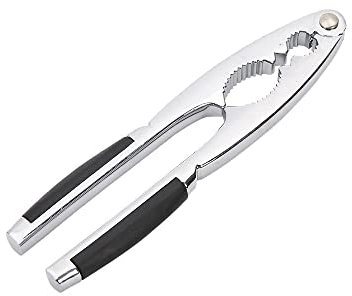 Herramienta para cascanueces, cascanueces de metal con 3 tamaños de clip, mango antideslizante, resistente para todo tipo de nueces, nueces, avellanas, langosta, almendras