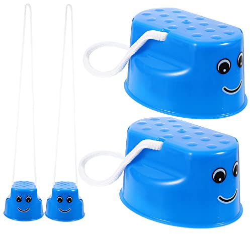 Garneck 4stücke Kinderstelzen Balance-Spielzeug Mit Eimerform Und Seilen Massagepunkte Und Anti-rutsch-Design Für Gleichgewichtstraining Und Sensorisches Training Im Freien
