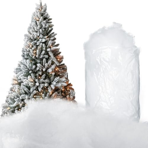Tatuo Decorazione Natalizia con Neve Finta Neve Artificiale Neve Fibra Soffice Neve Interna per Albero di Natale Inverno Mantello Villaggio Natività Natale Display(21 Once/600g)