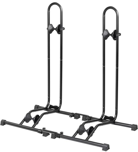 CyclingDeal Bike Floor Stand Parking Rack - for 20-29 Mountain MTB & Road Bikes with Tire Width up to 2.4 or 5 Fat Bike - Bicycle Indoor Outdoor Garage Storage - Max Tire Width 2.4” for 2 Bikes