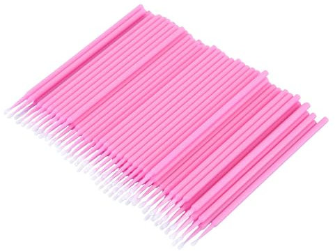 200 pinceles para máscara de pestañas, aplicador de pestañas, cepillo para bastoncillos de algodón, rímel, aplicador de lápiz labial, cepillo de maquillaje (rosa)