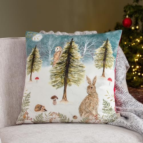 Evans Lichfield Christmas Owl Velvet Kissen Cover