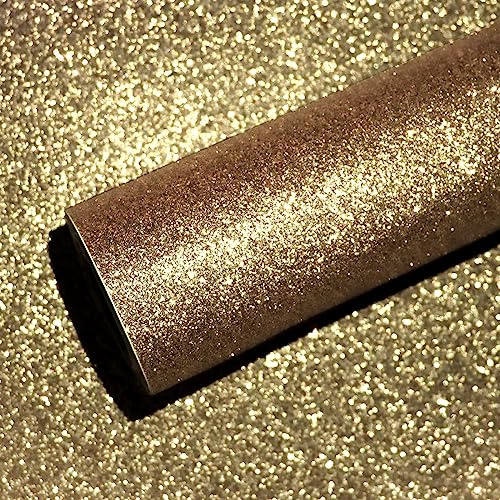 VEELIKE Papier Peint Pailleté Champagne Or 40cm×900cm Papier Peint Doré Brillant Papier Adhésif pour Meuble Décoration de Fête Papier Decoratif Autocollant Chambre Armoire Salon Placard Tiroir