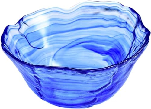 EdirFtra Bol en Verre Japonais, saladier, Bol de Fruits, Vaisselle créative, Bol à Dessert, Bol à Soupe irrégulier (17 * 8,5 cm)