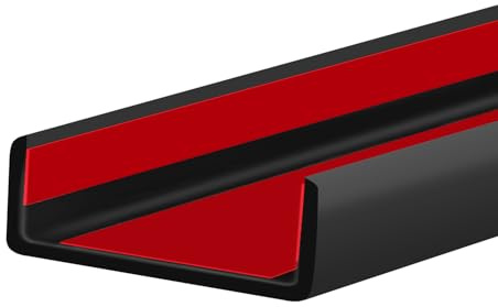 Rubber Edge Trim, 63 mm(2-1/2) Wide U Channel Edge Trim, Big Size U Shaped Trim, Self Adhesive Edge Banding for Plywood, Woods, Doors, Shelf, Cabinet, Countertop, Length 6 m(20Ft), Black