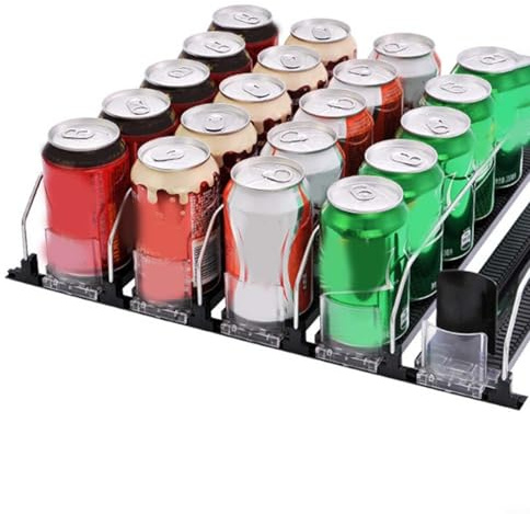 Dispensador de latas de bebidas para refrigerador, estante de cerveza, almacenamiento de exhibición automática (5 unidades)