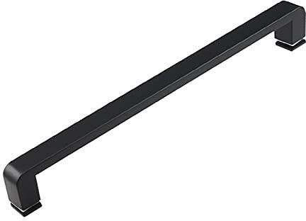 LIFENGFF Schwarzer Push-Pull-Türgriff aus Glas für Duschkabinen | Ersatz-Handtuchhalter aus Edelstahl fürs Badezimmer | Moderner Scheunentürknauf