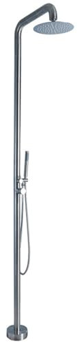 Doccia per Piscina Doccia da Giardino In Acciaio Inox/Doccia Esterna/Doccia per Piscina/Doccia A Pioggia/Colonna Doccia/Doccia con Doccia a Cascata E Doccetta Spazzolata