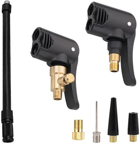 Soleeya 7 Stück Adapter Autoventil Auf französisches Ventil, 2 Autoventil Hebelstecker Reifenventil + Reifenfüller Schlauchadapter + 4 Adaptadores Französisches Ventil para Coche Bike Motorbike Truck