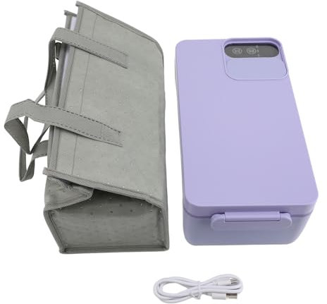 Lunch Box Riscaldato, Lunch Box Scaldavivande in Acciaio Inossidabile, Doppia Sigillatura a Prova di Perdite, Scaldavivande Portatile di Grande capacità da 1 Litro per Ufficio