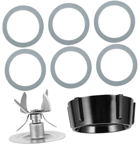PHENOFICE Accesorios Para Licuadora De Cuchillas y Anillos De Sellado De Base De Repuesto Compatible Con Osterizer Fácil Instalación Para Batidoras Vaso Kit De Negro