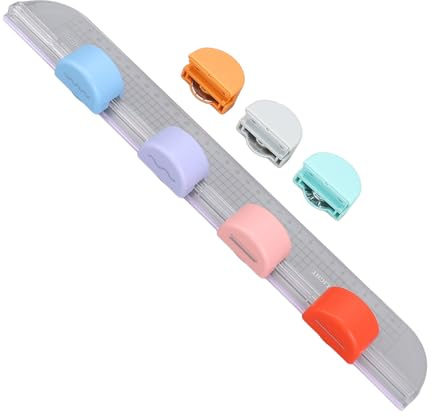 Roller-Papierschneider, Vielseitiger 7-in-1-Papierschneider, Positionierungslineal-Design, Vielseitiges Trimmer-Scrapbook-Werkzeug für Gerade Gepunktete Rillen, Kurven, Stempeln,