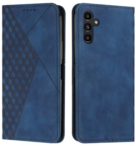 KOUYI Compatible con Samsung Galaxy M15/F15 Funda de teléfono, Ranura para Tarjetas Plegable de Cuero sintético PU, Soporte con Cierre magnético, Fundas a Prueba de Golpes (Azul)