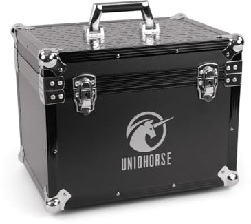 UNIQHORSE Putzbox Force für Pferde, Stabiler Putzkasten zum Draufstellen, abschließbarer Putzkoffer für Putzzeug, Stall, Reitsport und Turnier