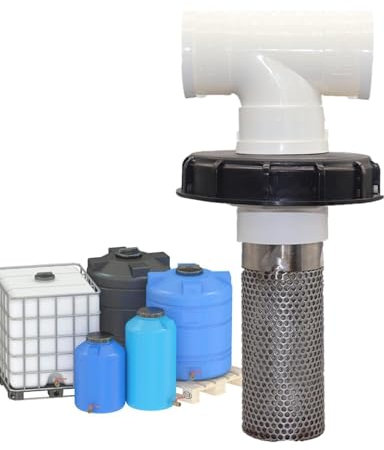 Zuasdvnk Filtre d'entrée de tuyau, filtre à eau pour tonneau de pluie - Fixation du capuchon de tuyau - Couvercle de filtre d'entrée d'eau de pluie - Filtre en acier inoxydable pour le jardinage