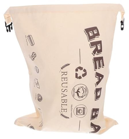 Sacs à Pain Sac à pain à boucle en coton, 2 pièces, sac de rangement des aliments de cuisine réutilisable, pochette de stockage des aliments, récipient à pain(Beige)