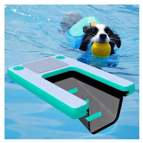 Inflatable Dog Water Ramp for Swimming Pools and Sea, Portable Foldable Ladder with Pump and Repair Kit