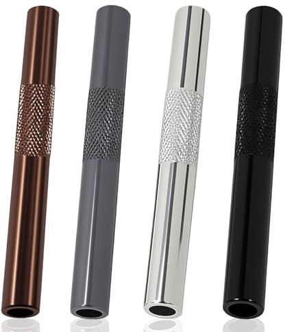 Lumi Zenva Tubo de Metal con Pajita Portátil Pajita de Viaje Reutilizable de Primera Calidad Paquete de 4 Tubo