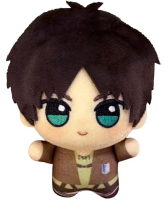 Levi Mjuk figur hänge Eren Jaeger fylld figur nyckelring, 10 cm söt hange zoe nyckelring anime tecknad hänge nyckelring hängande prydnad dekorativ för ryggsäck bilnyckel, Eren Jaeger stridskläder
